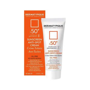 کرم ضد آفتاب +SPF50 ضد لک فاقد چربی بی رنگ درماتیپیک