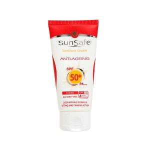 عکس ضد آفتاب بدون رنگ ضد چروک SPF50 سان سیف