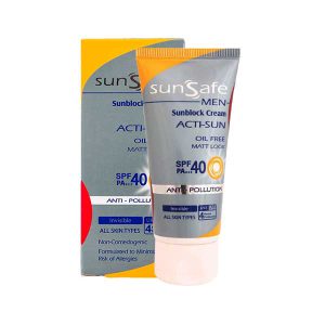 عکس ضد آفتاب فاقد چربی آقایان SPF40 سان سیف